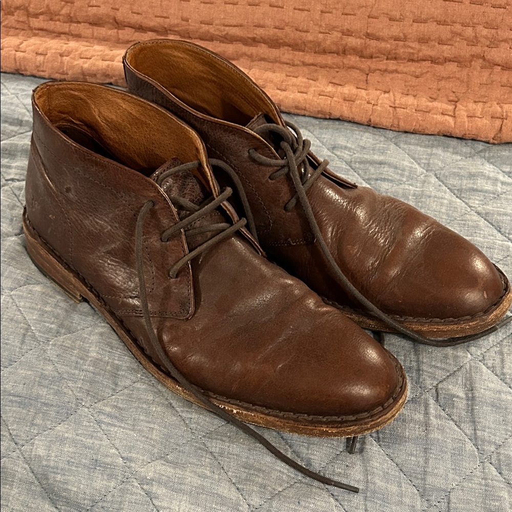 Frye Dark Brown Leather Chukka Boots